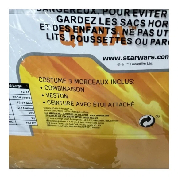 Star Wars Solo Qi'ra 3 Piece‎ Halloween Costume Child Size Large 12-14 NWT - Picture 6 of 9